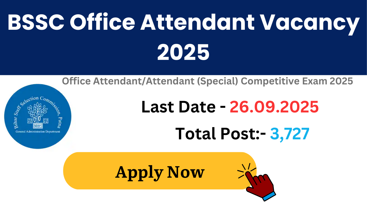 BSSC Office Attendant Vacancy 2025