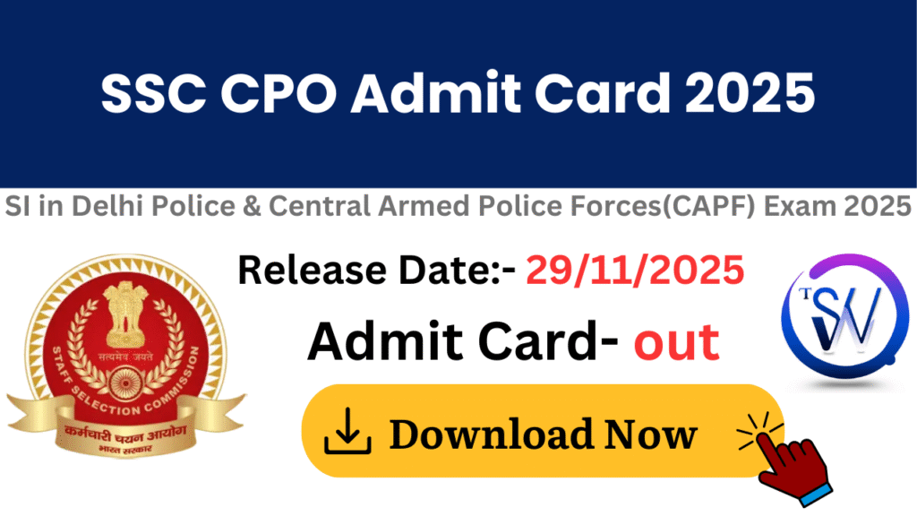 SSC CPO Admit Card 2025 Exam City