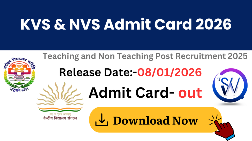 KVS NVS Admit Card 2026 Download